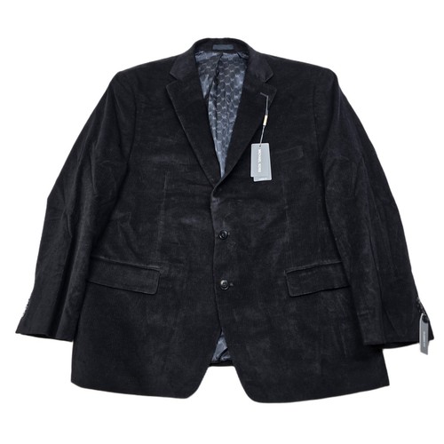 Cappotto sportivo Michael Kors velluto a coste uomo 48R 48 nero vestibilità classica elasticizzato $295