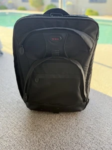 Tumi Nylon & Leather Black Backpack Suitcase On Wheels. All In One Carryon - Picture 1 of 17