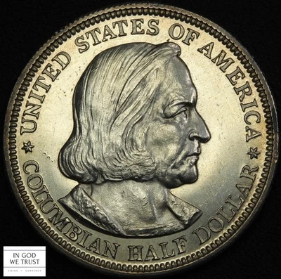 1892 DEEP MIRROR PROOF-LIKE DMPL Columbian Exposition Commemorative Half Dollar - Image 1 of 4