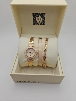 ANNE KLEIN AK/3284G Two Tone Quartz Women's Watch & Bracelet Set New Battery - Image 1 of 4