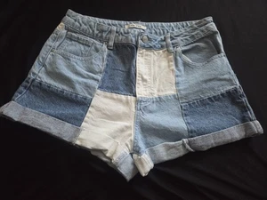Pacsun Womens Mom Short Jeans Patch Colorblock Size 30 Shorts - Picture 1 of 6