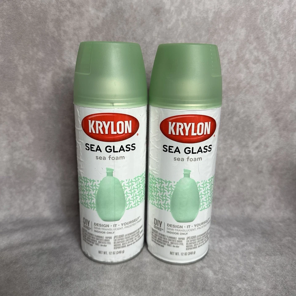 NEW 2 pack lot Krylon K09055007 Sea Glass Spray Paint Sea Foam 12oz for glass - Image 1 of 1