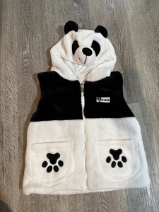 Panda bear Halloween Costume Vest With Hood Kids Boy/Girl Large 10-12 - Picture 1 of 3