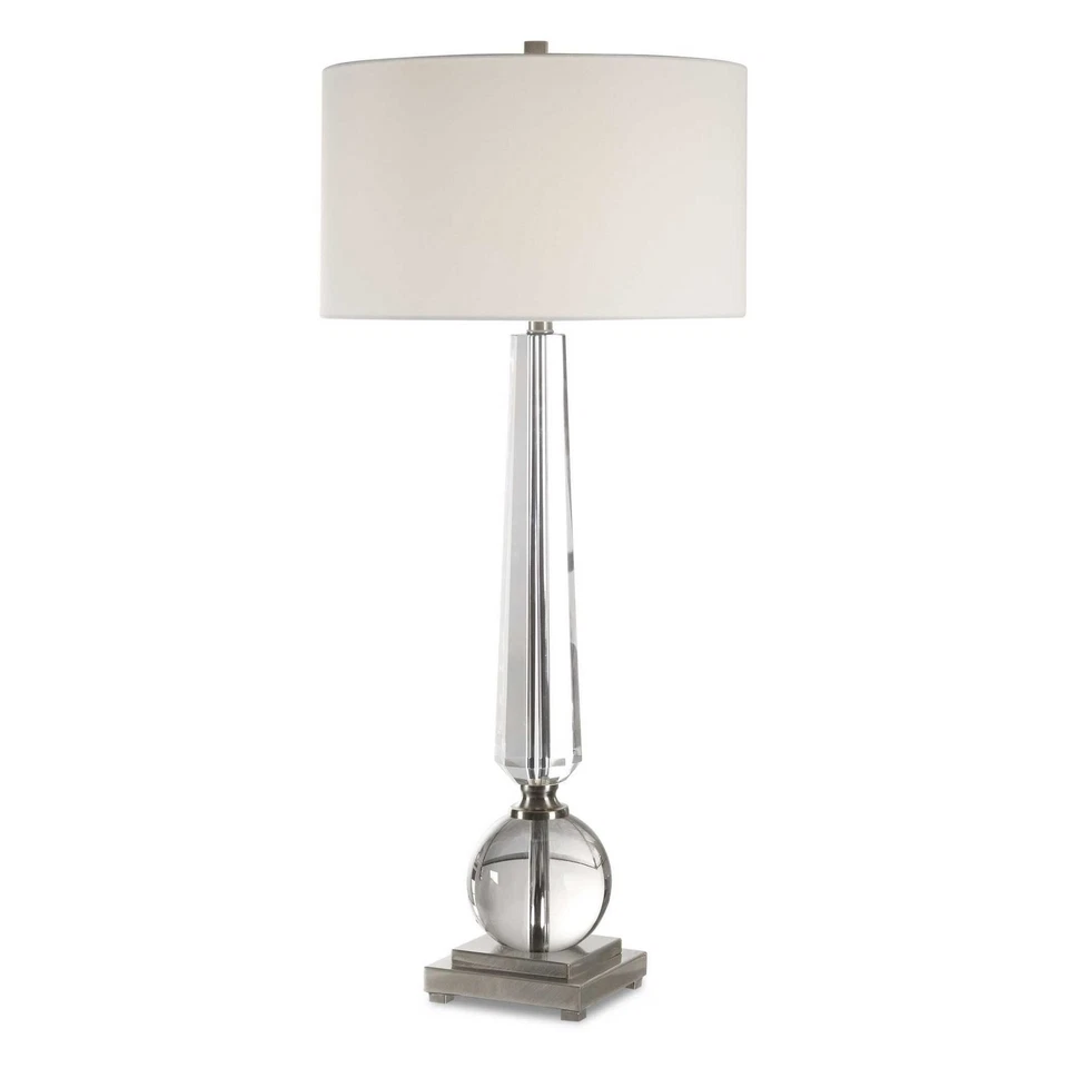 Uttermost 27883 Crista Table Lamp Crystal and Brushed Nickel