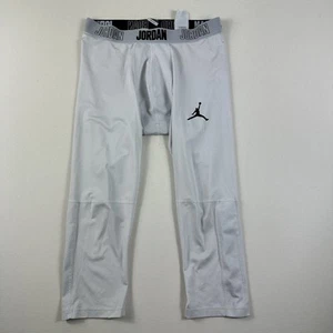 Jordan 23 Alpha Dry 3/4 Tights White Gym Compression Pants 892246 Mens 2XL - Picture 1 of 7