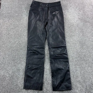 Alpinestars Stella Leather Motorcycle Biker Pants Women's 6 Black Trousers Heavy - Picture 1 of 6