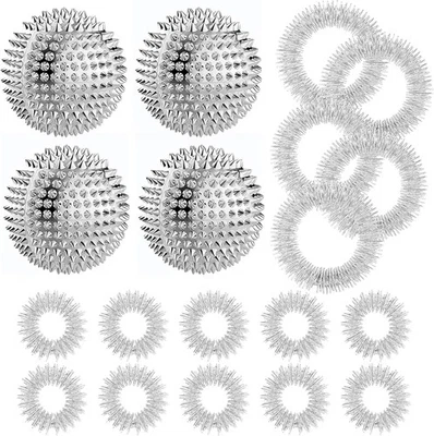 GEAANEN 4 Stück Igelball Metall Akupressur Ball Magnetic Massagebälle Set mit 10 M