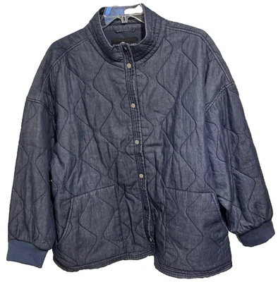 Abrigo Fleet Street Acolchado Azul A Presión Botones Forrado Bolsillos Mujer Talla 2X Nuevo Foto 1 de 4