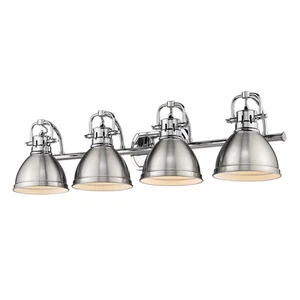 Golden Duncan 4-Light Bathroom Vanity Light in Chrome - Picture 1 of 3