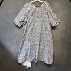 MIP Medical Hospital Gown Blue Leaf Print Reusable Unisex Costume Clinic Play - Picture 1 of 7