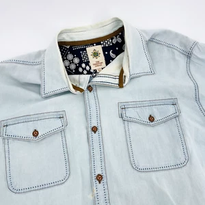 The Territory Ahead Button Shirt Mens Extra Large Tall XLT Chambray Indigo - Picture 1 of 12