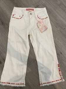 Bongo Size 10 Girls White Decorative Jeans NWT - Picture 1 of 2