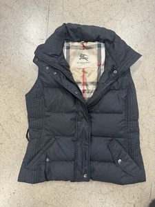 Burberry London Women's M Down Puffer Vest Black Nova Check Lining Black - Picture 1 of 8