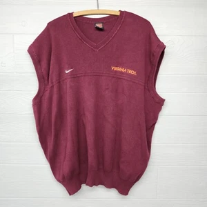 Nike Team Virgina Tech Hokies Sweater Vest Size 3XL Distressed - Picture 1 of 9