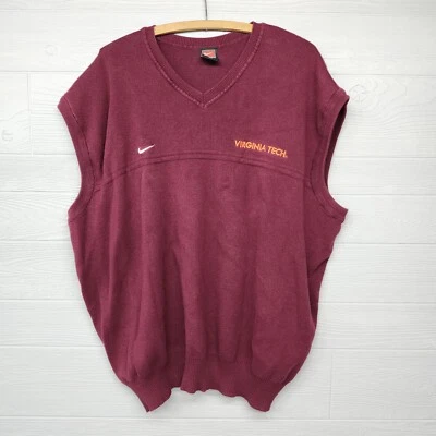 Nike Team Virgina Tech Hokies Sweater Vest Size 3XL Distressed - Image 1 of 4