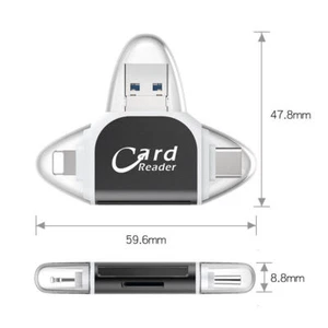 Multi-Port 4 in1 Universal Card Reader Portable Memory Card Reader - Picture 1 of 11