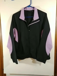 Tek Gear Women's Zip Up Jacket, Size L, Black/Lilac, Zip Pockets, #3206 - Picture 1 of 8