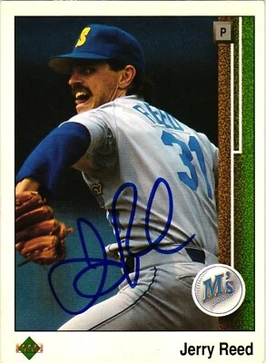 Jerry Reed #529 Signed 1989 Upper Deck MLB Baseball Card AUTO Mariners - Image 1 of 2