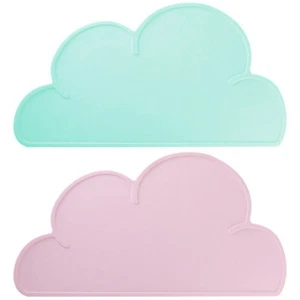 2 Pcs Platzdeckchen Aus Silikon Wolke Tischset in Wolkenform Kleinkind - Bild 1 von 12