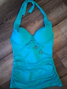 New Coco Reef Aqua Tankini Swimsuit TOP 32 34C Cup Medium Bra Sized swimsuit - Picture 1 of 7
