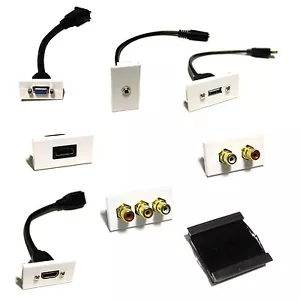 Modular Faceplates Wall Plate Outlets Multi Media HDMI/SVG/RJ45/RCA/BRUSH/JACK - Picture 1 of 16