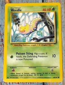 Pokemon Card Weedle 69/102 Base Set Basic Common 1999 (#3) - Picture 1 of 4