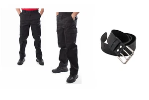 CONJUNTO cinturón de trabajo de cuero 120 cm + pantalones cargo pantalones de trabajo pantalones de montaje pantalones de servicio - Imagen 1 de 3