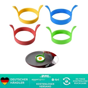 4 Spiegeleiform Rund Egg Ring Silikonform Antihaft Eierformer Pfanne Crumpet - Bild 1 von 2