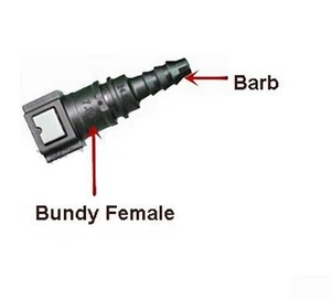 Fuel Line Quick Connector Ford 3/8” Barb to 5/16” Bundy Female L-JE - Picture 1 of 1