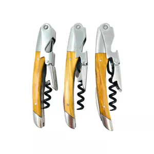 3 Stck. Vinstyle Kellnerfreund Korkenzieher Holz Wein Flaschenöffner, Folienschneider - Bild 1 von 4