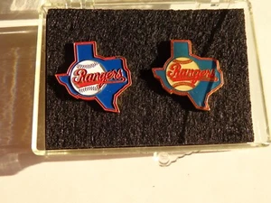 VINTAGE MLB TEXAS RANGERS COLLECTORS LOGO PINS 2 LOGOS 2 Pc. LOT THE CHAMPS #4 - Picture 1 of 2