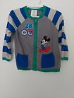 Mickey Mouse Zip-Up Striped Sweater Jacket Disney Baby 18-24M Toddler Boy 