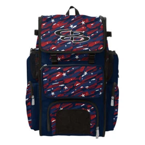 Boombah Superpack Baseball/Softball Backpack - Bat Bag/Pack - USA/Patriot Series - Picture 1 of 12