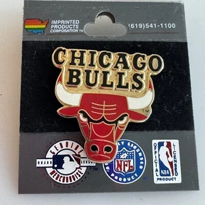 Vintage NBA Chicago Bulls Enamel Metal Lapel Pin 1997 Imprinted Products - NEW - Picture 1 of 3