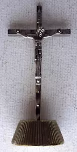METAL CAR CRUCIFIX Standing Magnetic & Stick-on 3." - Picture 1 of 5