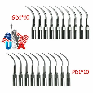 10× Dental Ultrasonic Piezo Scaler Tips Compatible DTE SATELEC handpiece GD1 PD1 - Picture 1 of 3