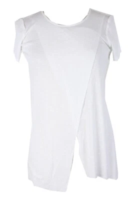 Camiseta acanalada Kensie blanca manga gorra plegable delantera XS Foto 1 de 3