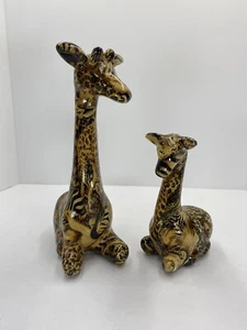 Giraffe 2er Set afrikanisches exotisches Mosaikmuster Tierdruck Dekor 11 Zoll und 7 Zoll - Bild 1 von 7