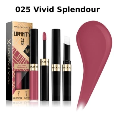 Max Factor Lipfinity Gilded Edition Lip Colour & Top Coat - 025 Vivid Splendour - Image 1 of 4