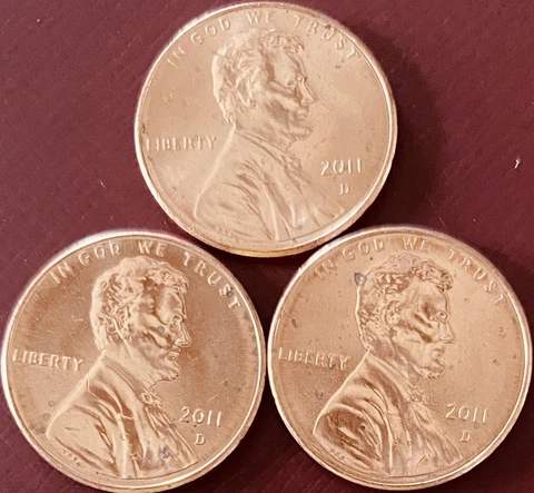 2011 D Lincoln Shield Cent Gem BU - Lot Of Three Cover