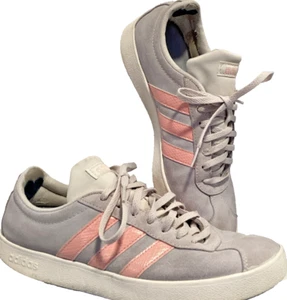 Sneakers casual Adidas donna VL Court 2.0 F35127 grigio con righe rosa taglia 8,5 - Foto 1 di 17