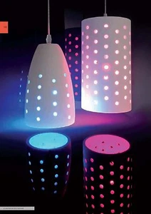 LAMPADARIO A CONO CILINDRO SOSPENSIONE IN GESSO VERNICIABILE E27 230Vac - Picture 1 of 3