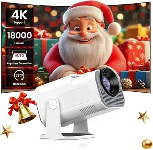 Mini Projector - Portable Projector 4K Full HD with Android 11, Wifi 6 BT 5.0, S - Picture 1 of 6