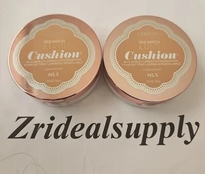 L'OREAL TRUE MATCH LUMI CUSHION FOUNDATION N5.5 PERFECT BEIGE SEALED PACK OF 2 - Picture 1 of 2