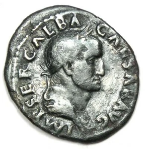 Ancient Roman Galba AR Denarius Silver Coin 68-69 AD - VF (Very Fine) - Picture 1 of 3