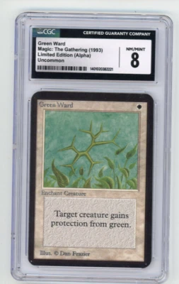 1993 Magic the Gathering MtG LIMITED EDITION ALPHA  GREEN WARD CGC 8  - Image 1 of 2