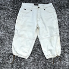 MECCA 1984 Mens Cropped Baggy Capri Jeans Size 40 Cream Color