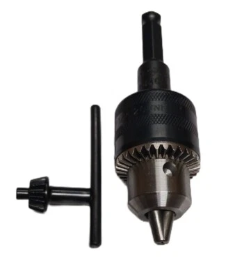 WHITE 1/2" LIGHT DUTY DRILL CHUCK WITH 7/16 SHANK  ADAPTER LINEMAN TOOL... NEW - Image 1 of 3