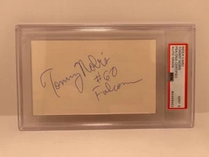 Tommy Nobis PSA/DNA Certified Auto Grade Mint 9. 1966 NFL Rookie of the Year - Picture 1 of 2