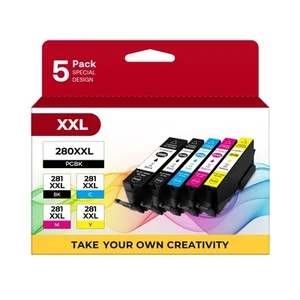 PGI-280 XXL/CLI-281 XXL Ink Cartridge 5 Color Value Pack Replacement for Cano... - Picture 1 of 7